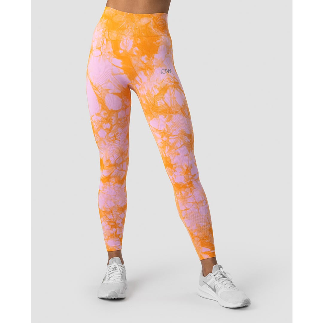 ICANIWILL Define Seamless Tie Dye Tights Sunset Beach