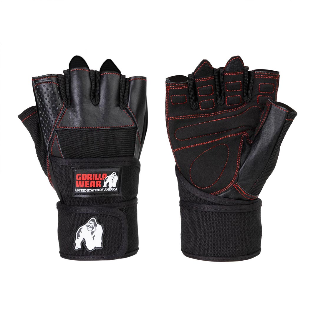 Gorilla Wear Dallas Wrist Wraps Gloves Black/red Seam Xxl
