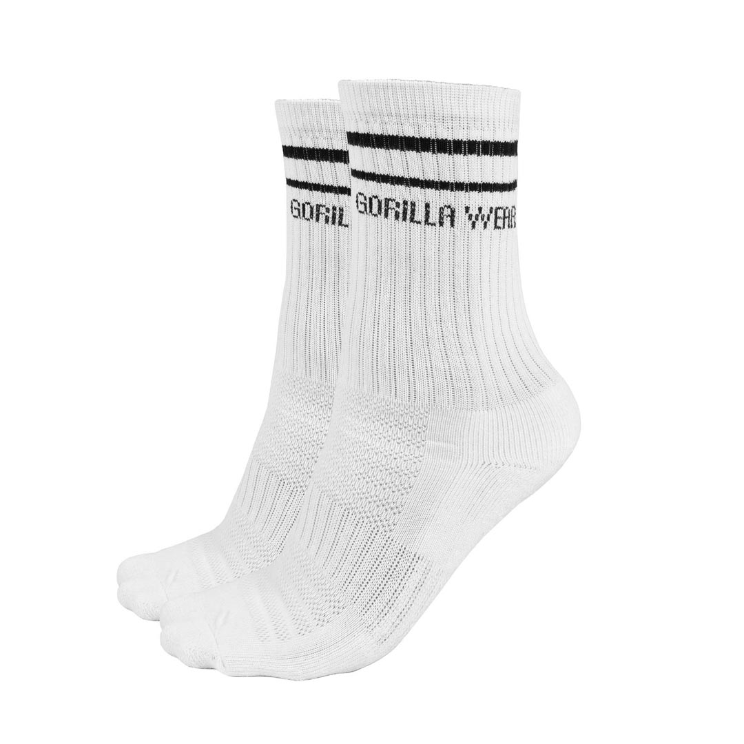 Gorilla Wear Crew Socks 2-Pack White
