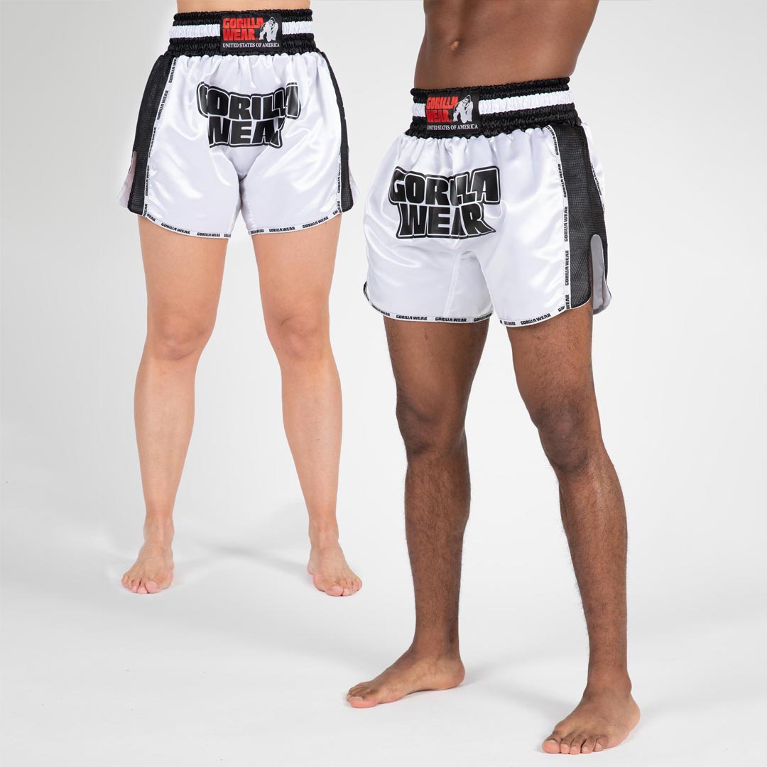 Gorilla Wear Piru Muay Thai Shorts White/Black