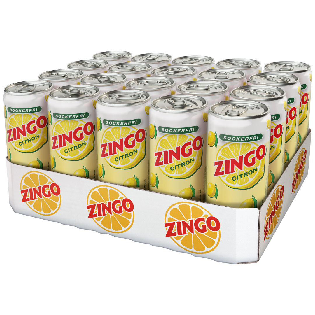 20 x Zingo Sockerfri 330 ml Citron