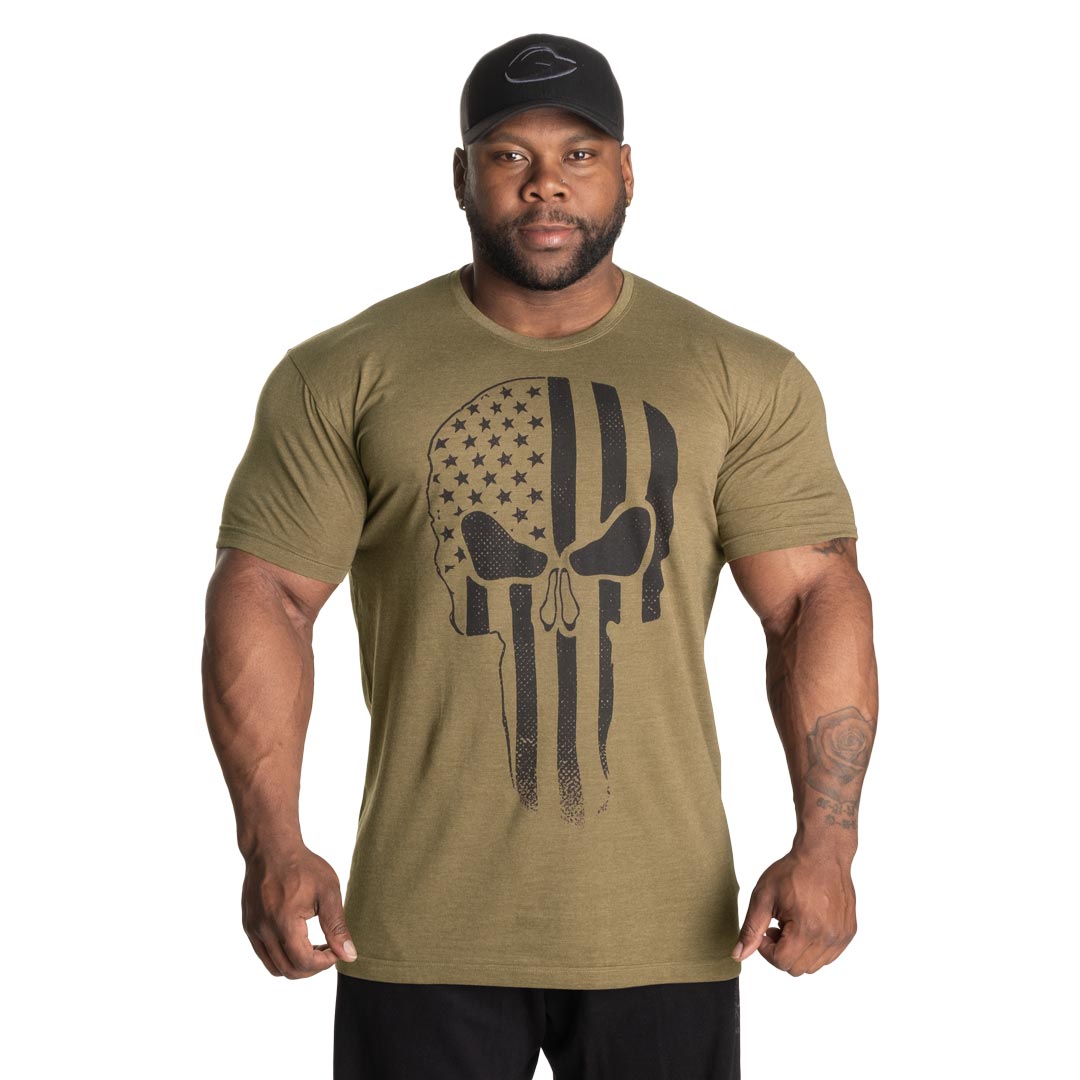 GASP Skull Standard Tee Army Green Melange