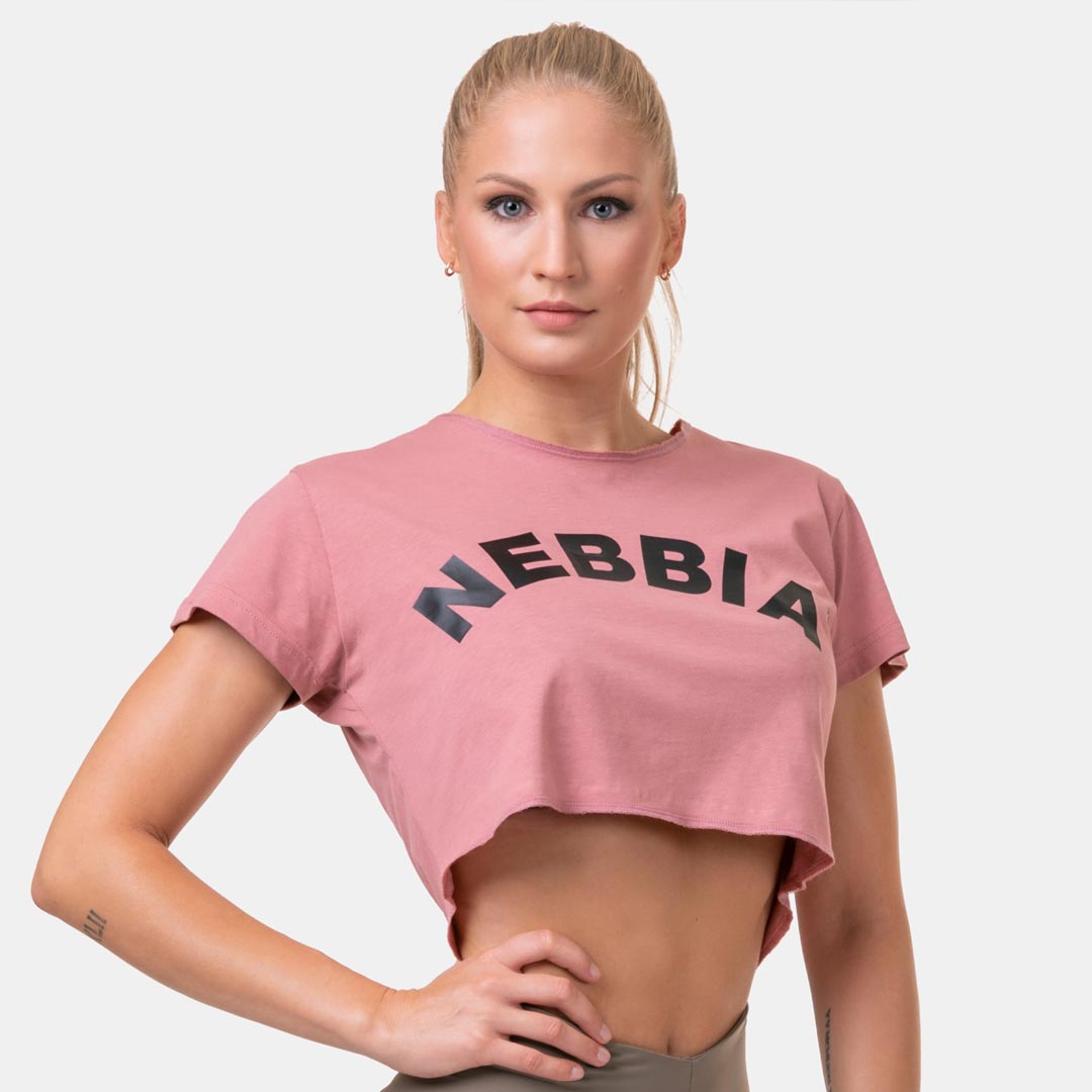 NEBBIA Loose Sporty Crop Top Old Rose