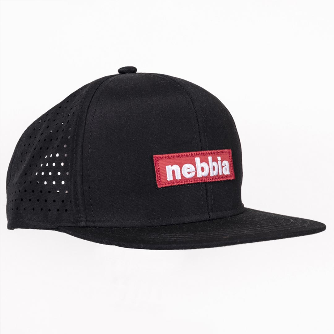 NEBBIA Red Label Snapback Cap Black