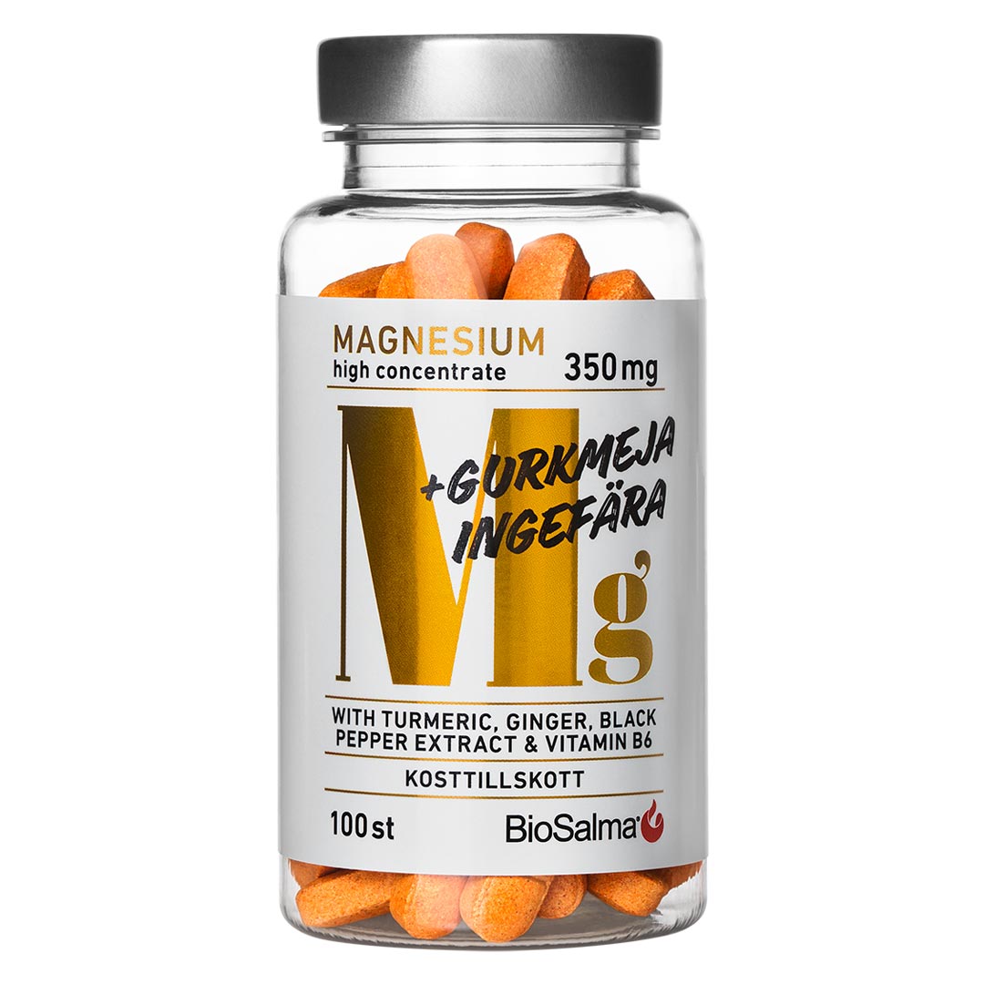 BioSalma Magnesium 350 mg + Gurkmeja & Ingefära 100 tabs