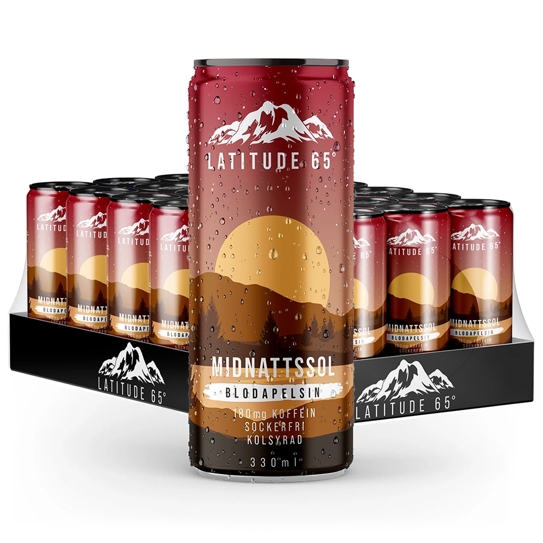 24 x Latitude 65 330 ml Midnattssol - Blodapelsin