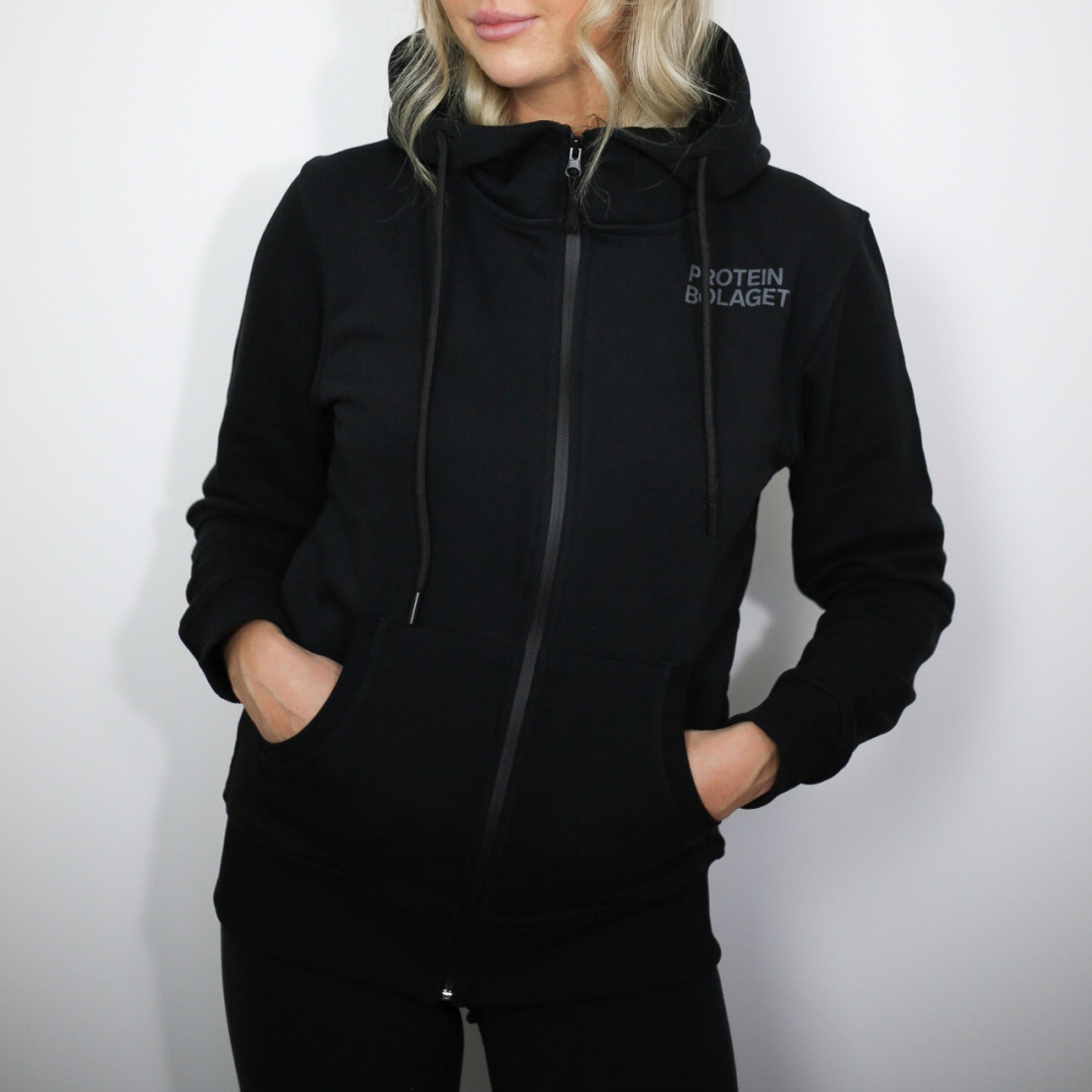 Proteinbolaget Womens Zip Hood Black