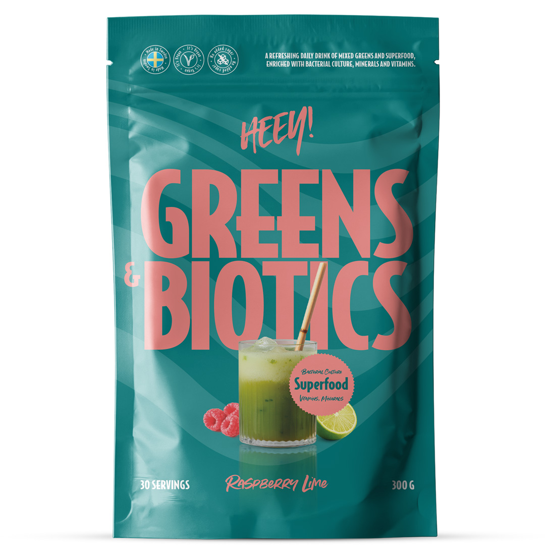 Heey! Greens & Biotics Superfood + Probiotics 300 g Raspberry Lime