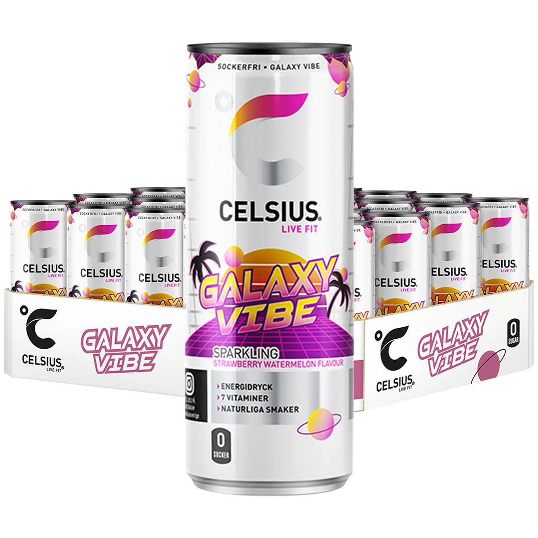 24 x Celsius 355 ml  Galaxy Vibe - Watermelon Strawberry