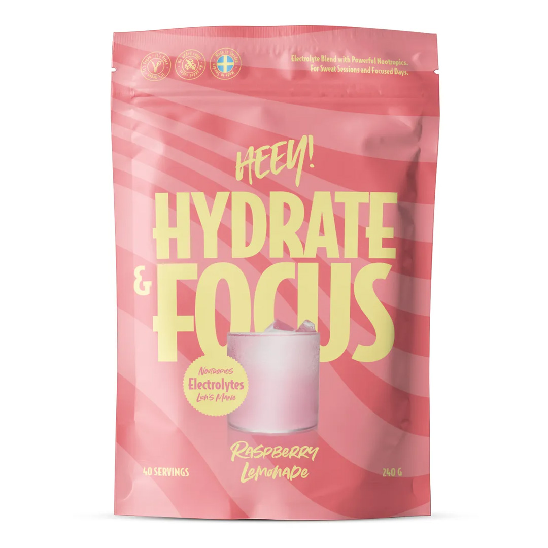 Heey! Elektrolyter + Lions Mane 240 g Raspberry Lemonade