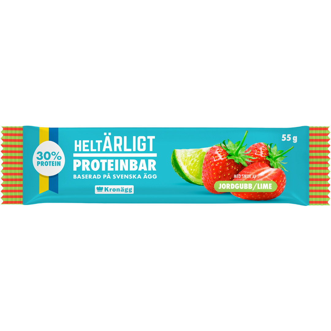 HeltÄrligt Proteinbar 55 g Jordgubb Lime