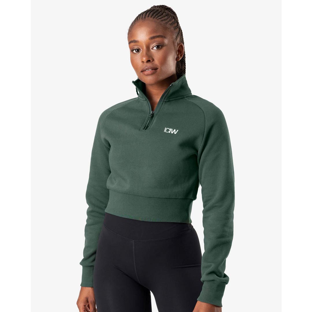 ICANIWILL Essential Cropped Sweater Moss