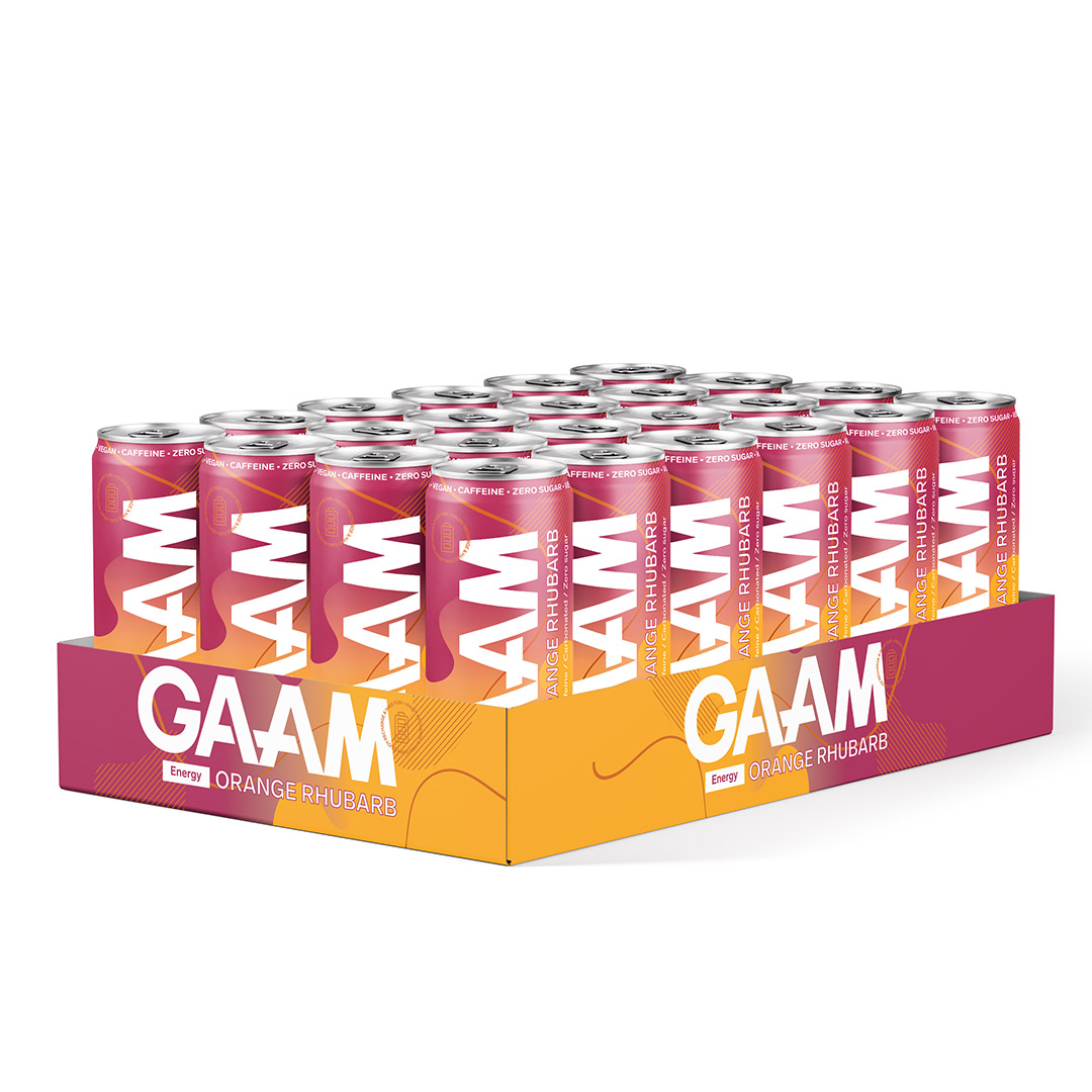 24 x GAAM Energy 330 ml Orange Rhubarb