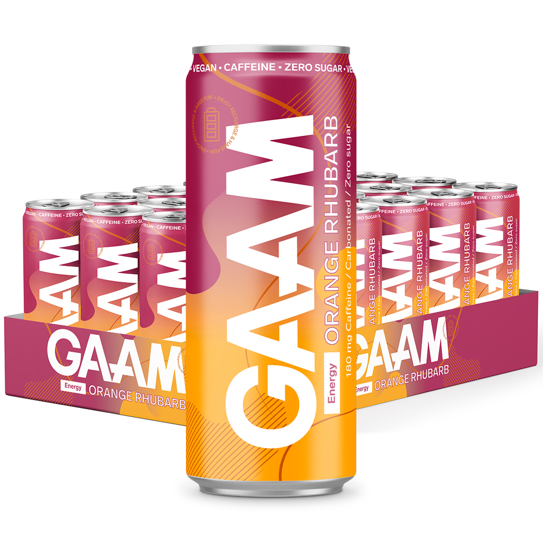 24 x GAAM Energy 330 ml Orange Rhubarb
