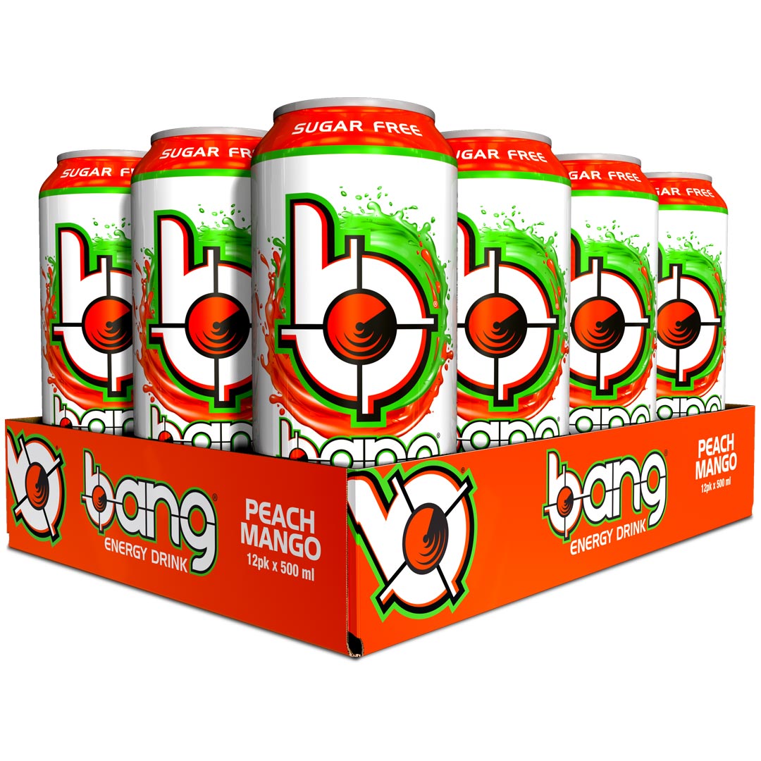 12 x Bang Energy Drink 500 ml Peach Mango