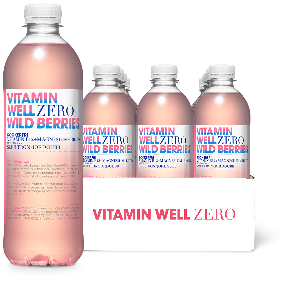 12 x Vitamin Well Zero 500 ml Wild Berries