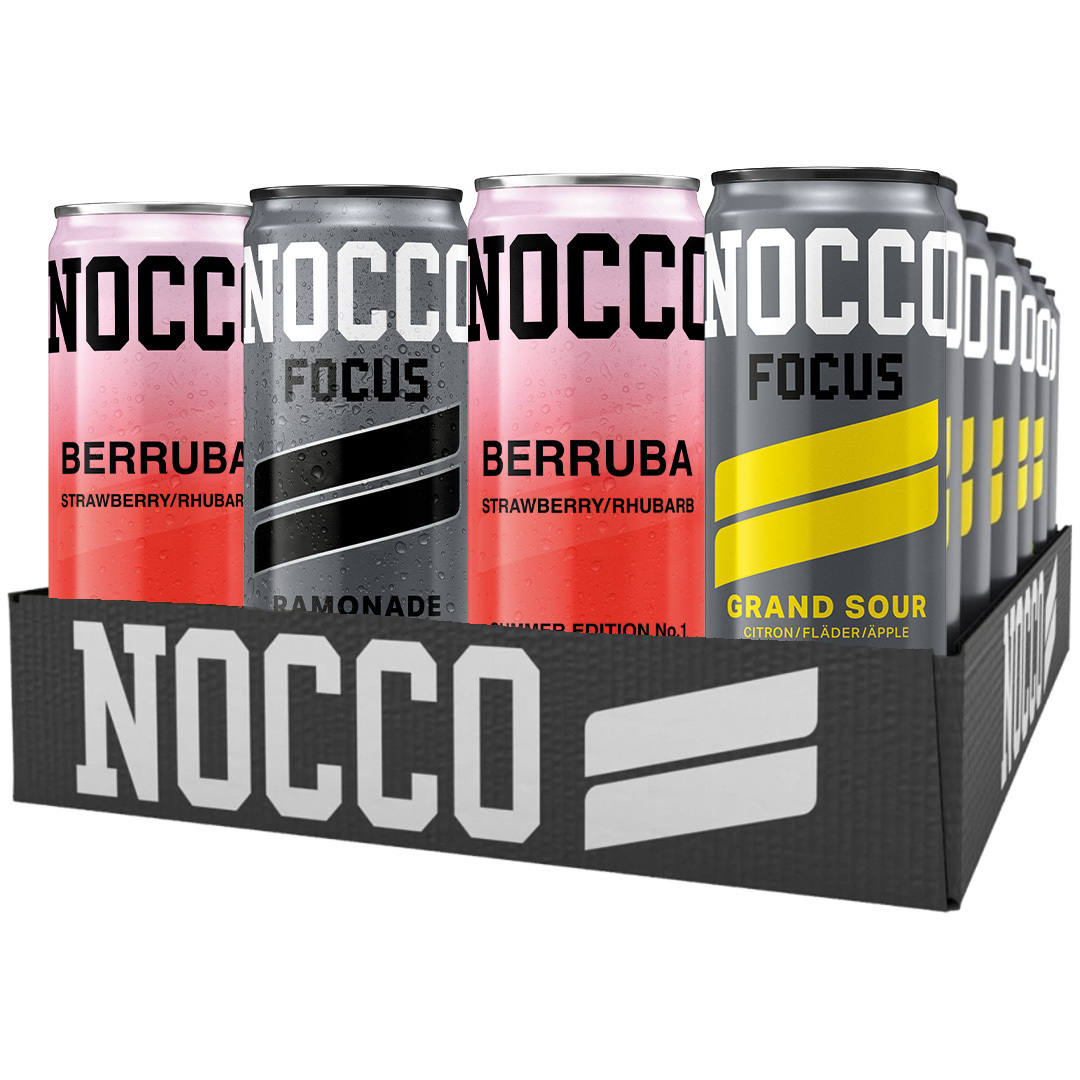 24 x NOCCO BCAA / FOCUS 330 ml Mixflak Utvalda smaker