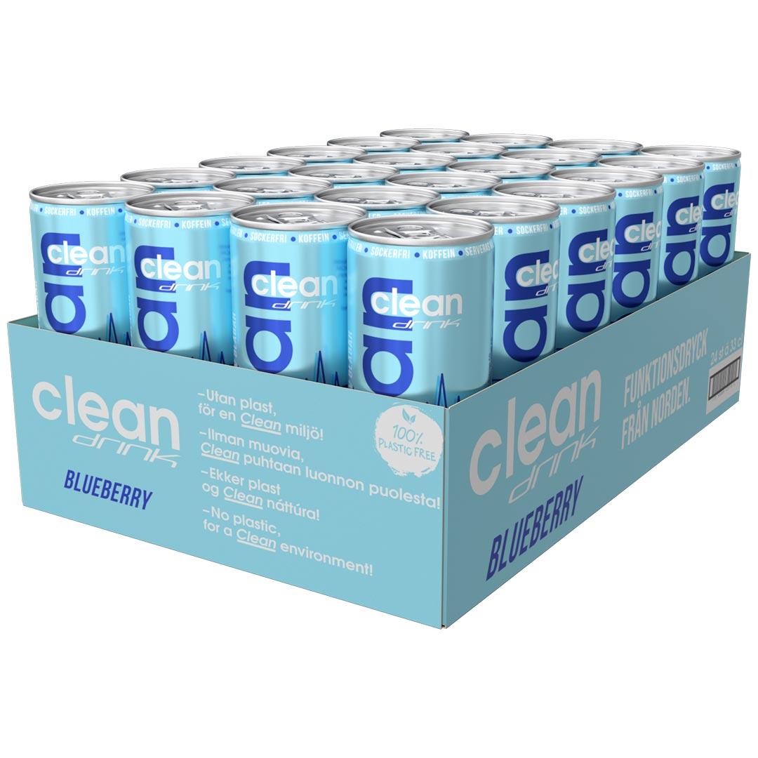 24 x Clean Drink 330 ml Blueberry