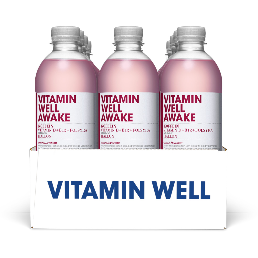 12 x Vitamin Well 500 ml Awake Hallon