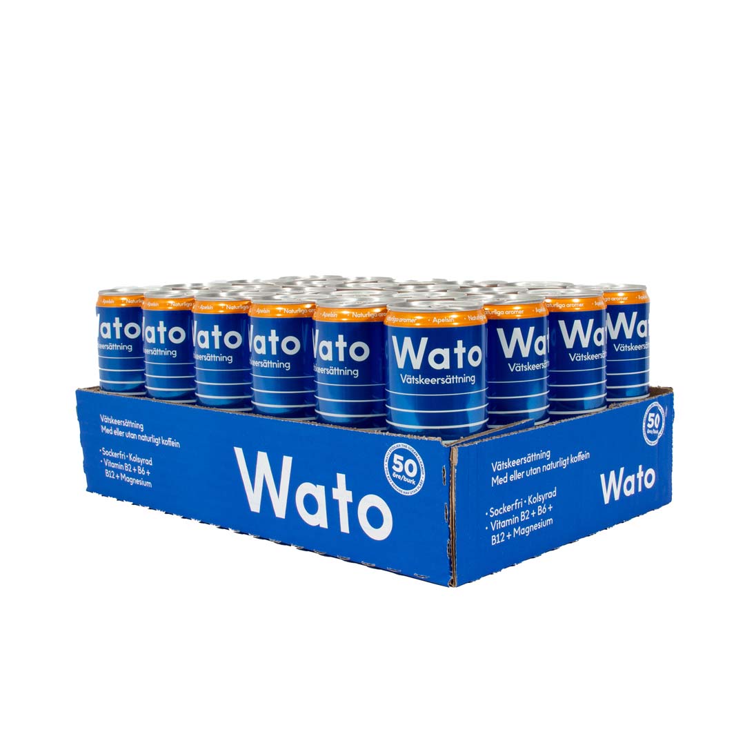 24 x Wato Vätskeersättning 330 ml Apelsin (koffeinfri)