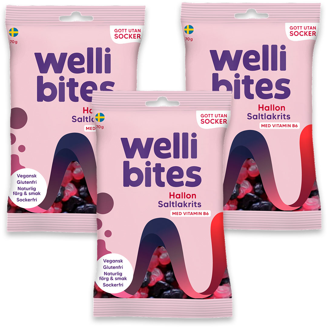 3 x Wellibites Candy 70 g