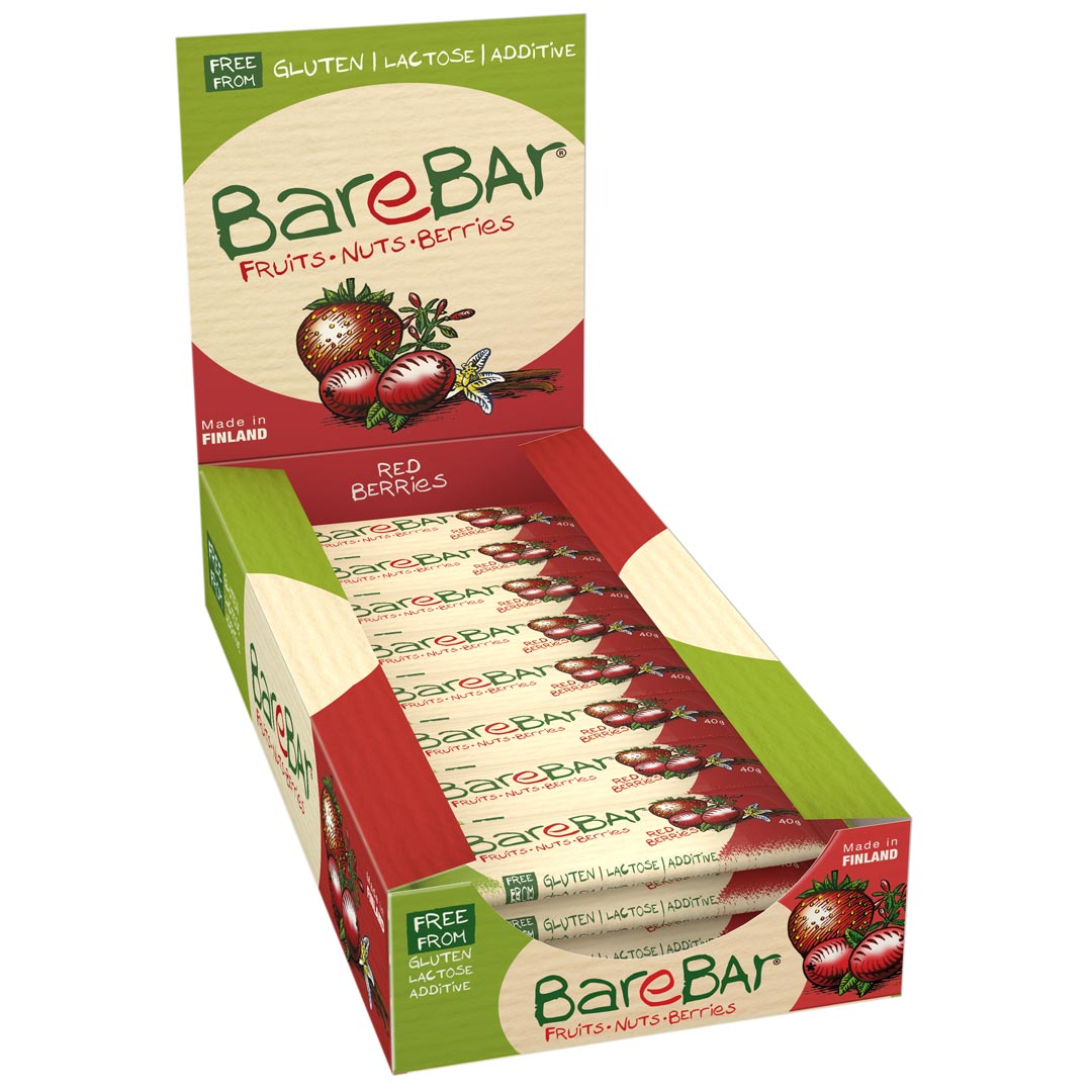 24 x Leader BareBar 40 g Red Berries