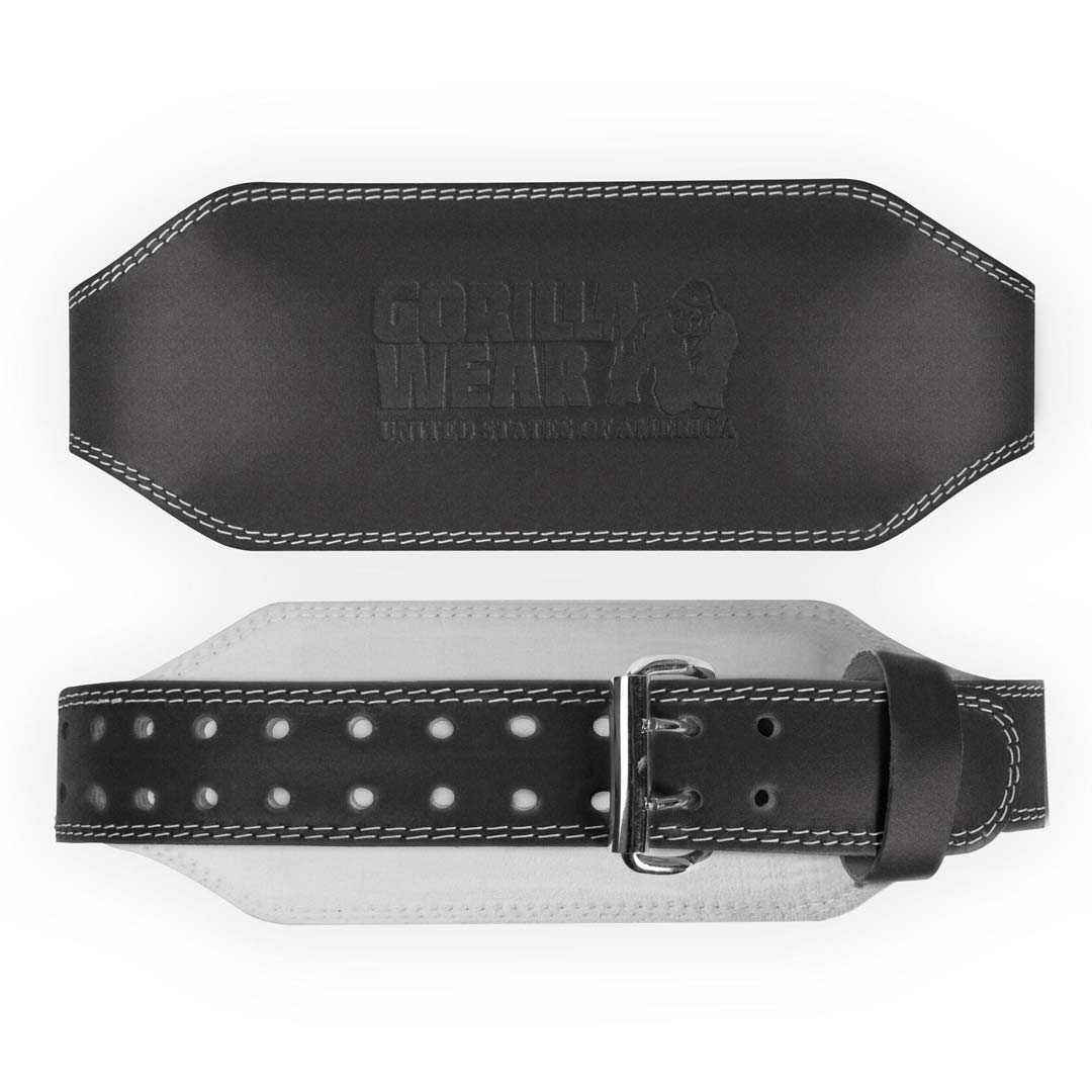 Gorilla Wear 6 Inch Padded Leather Belt Black