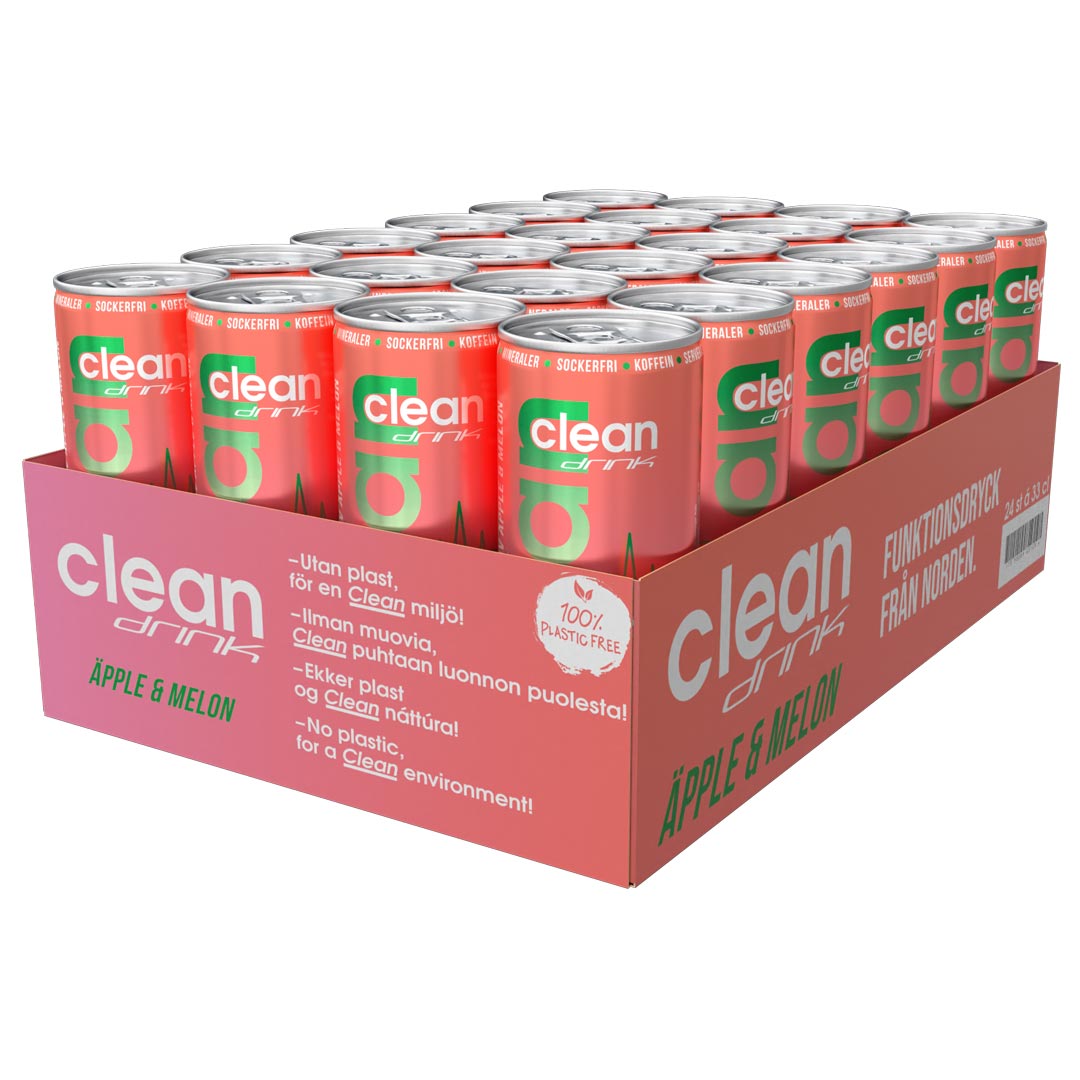 24 x Clean Drink 330 ml Äpple Melon