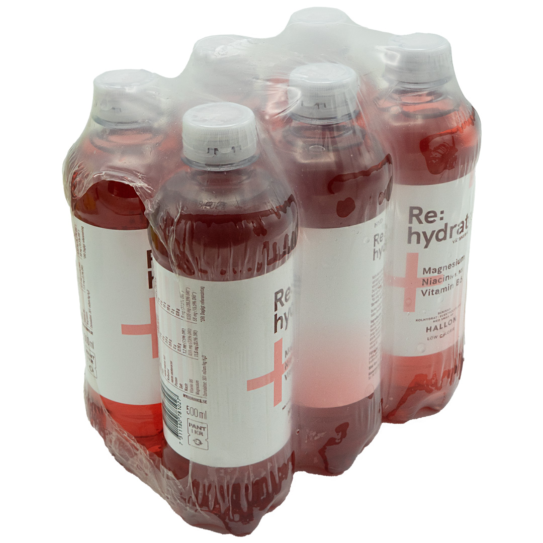 6 x Re:hydrate 500 ml Hallon