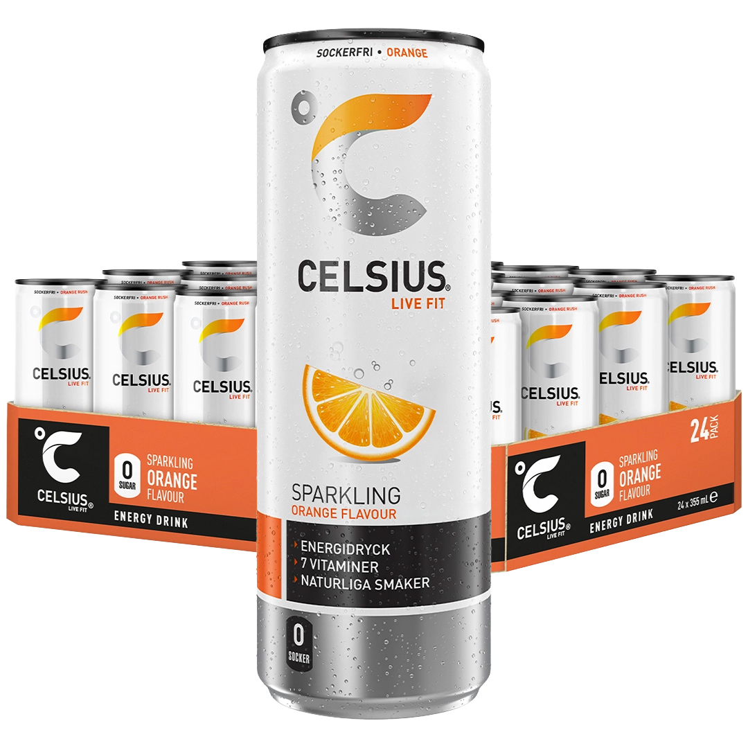 24 x Celsius 355 ml Sparkling Orange