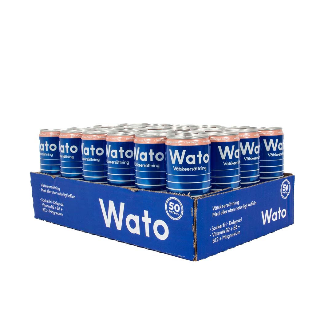 24 x Wato Vätskeersättning 330 ml Ice Peach (koffeinfri)