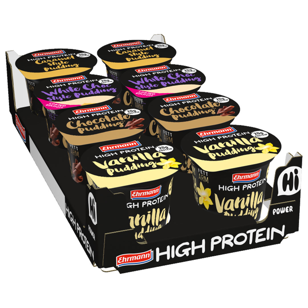 8 x Ehrmann High Protein Pudding 200 g Mixflak