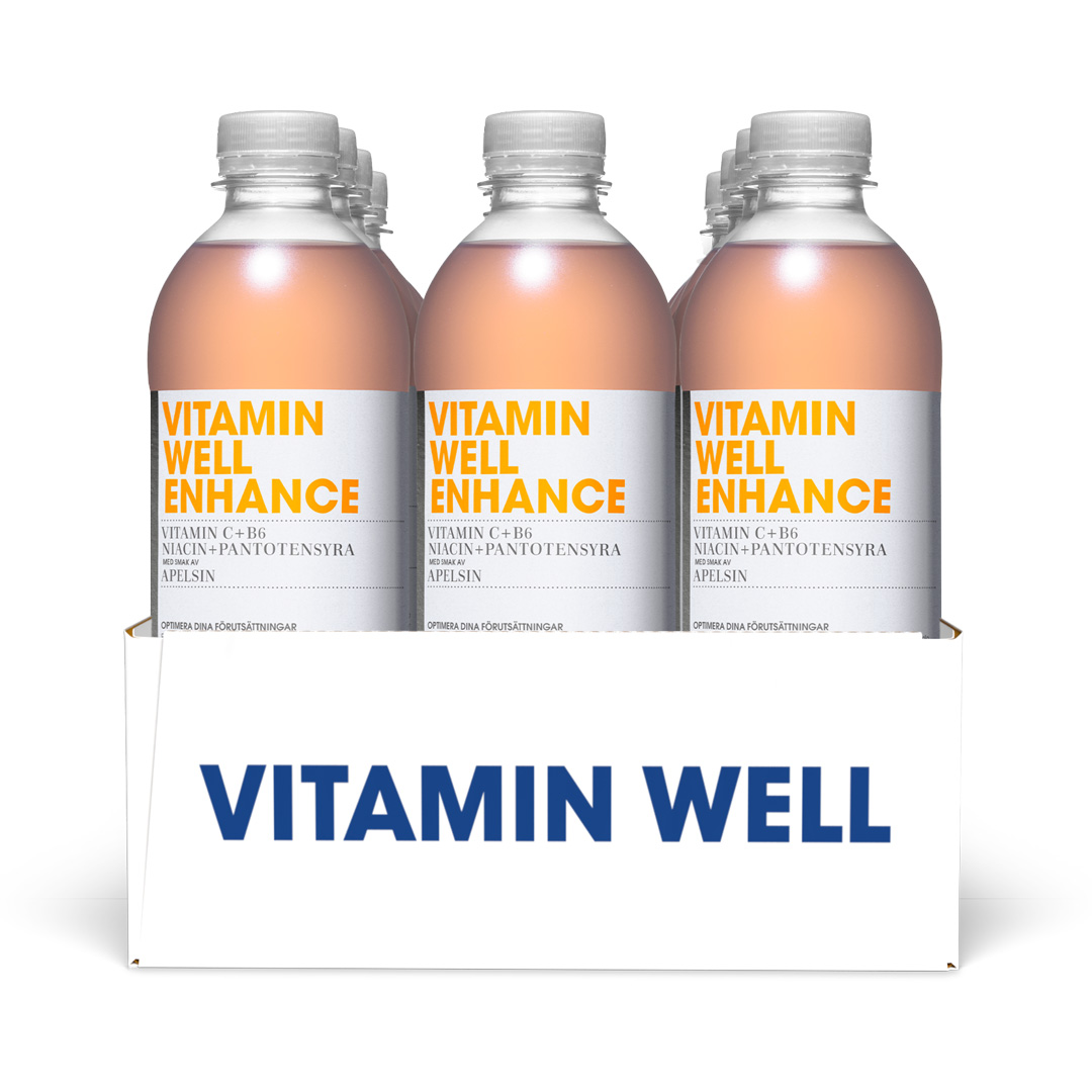 12 x Vitamin Well 500 ml Enhance - Apelsin