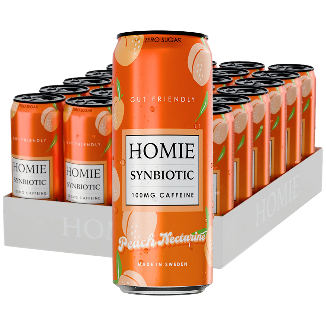 24 x Homie Wake Up Synbiotic 330 ml Peach Nectarine