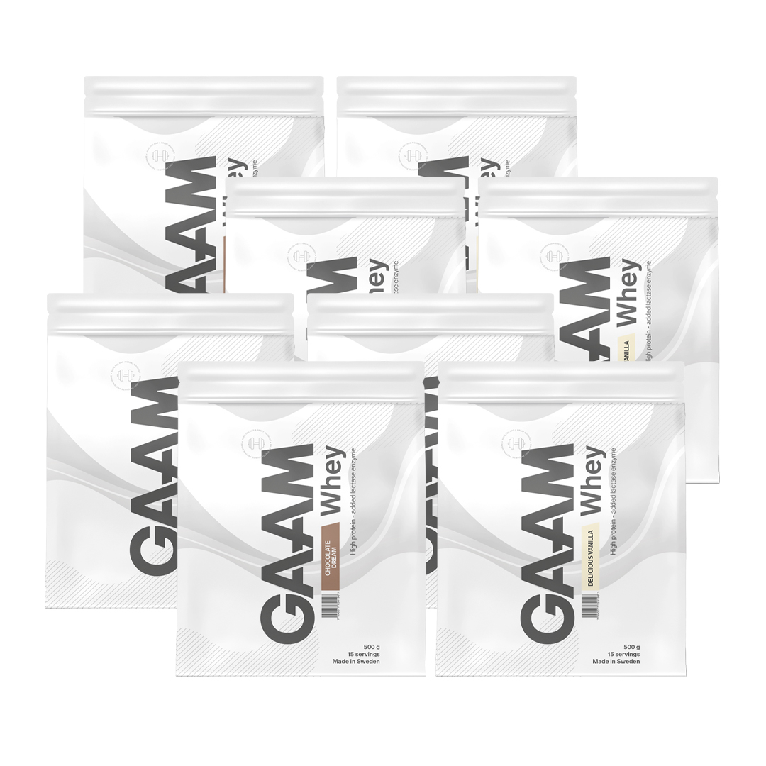 8 x GAAM Whey Proteinpulver 500 g