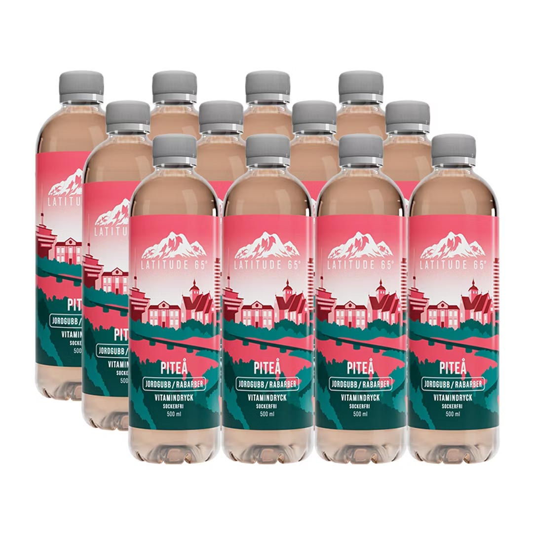12 x Latitude 65 500 ml Piteå - Jordgubb/Rabarber