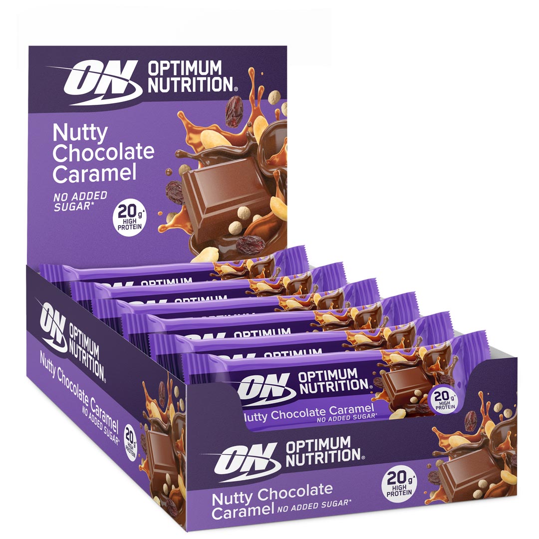 10 x Optimum Nutrition Protein Bar 70 g Nutty Chocolate Caramel