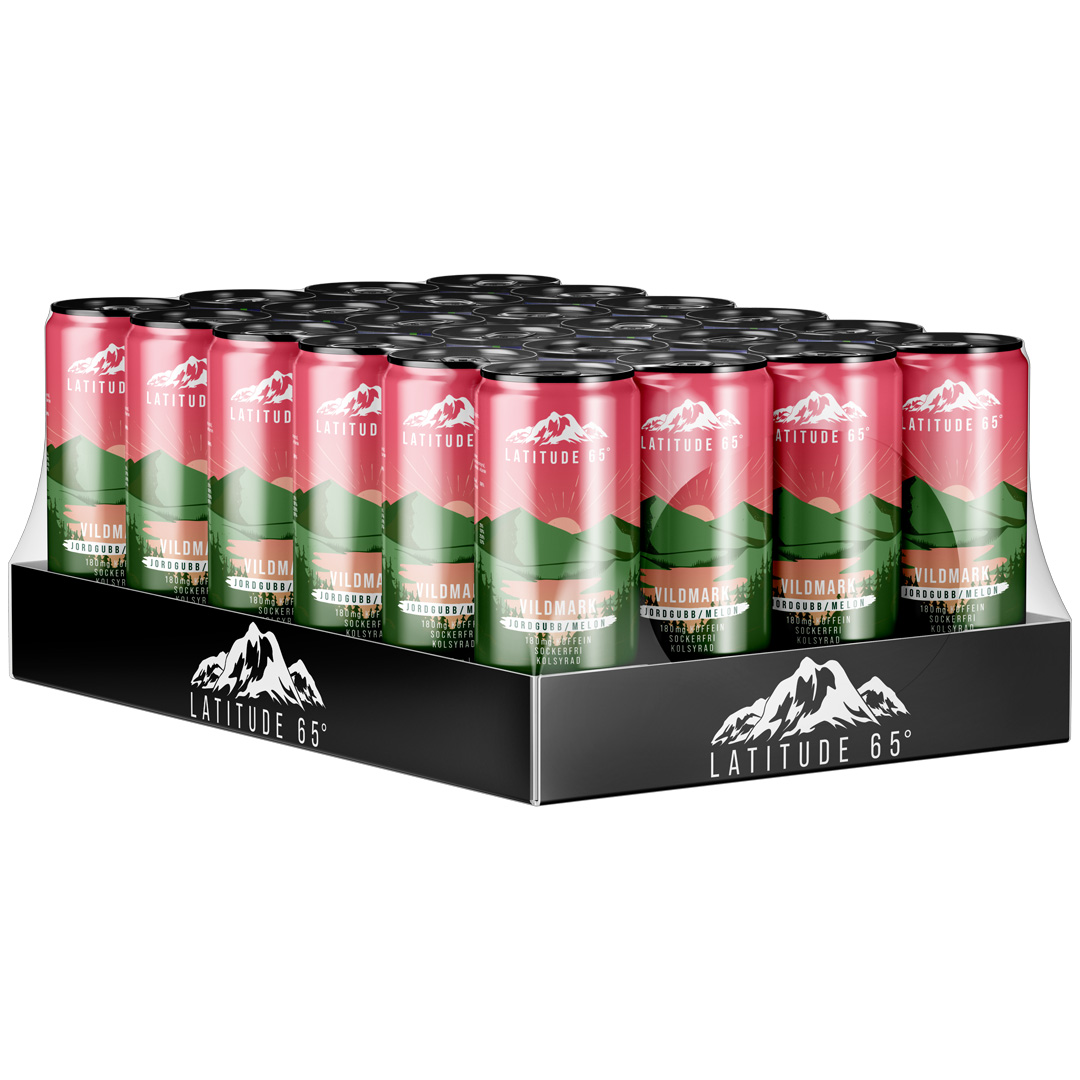 24 x Latitude 65 330 ml Vildmark - Jordgubb & Melon