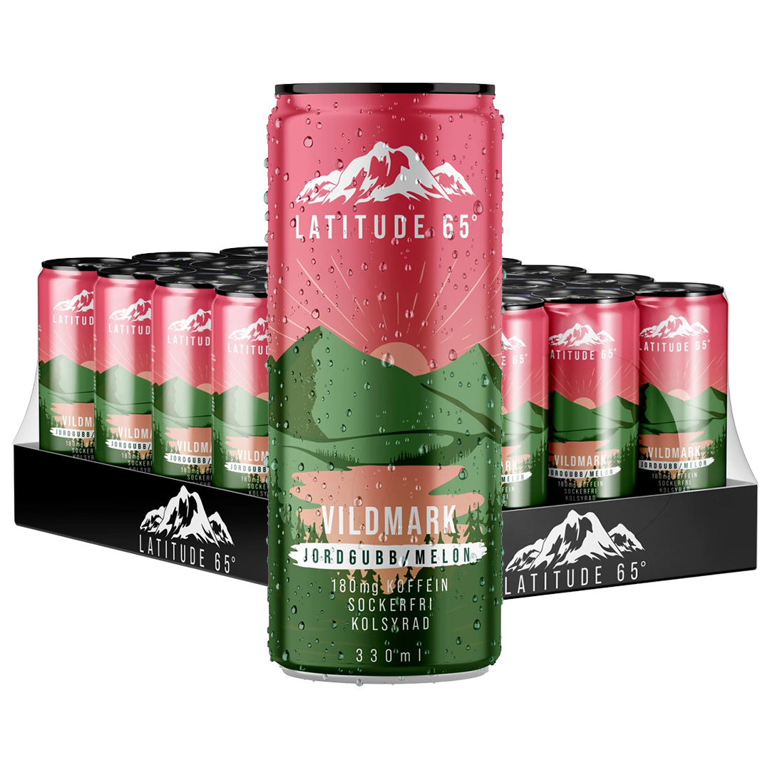 24 x Latitude 65 330 ml Vildmark - Jordgubb & Melon