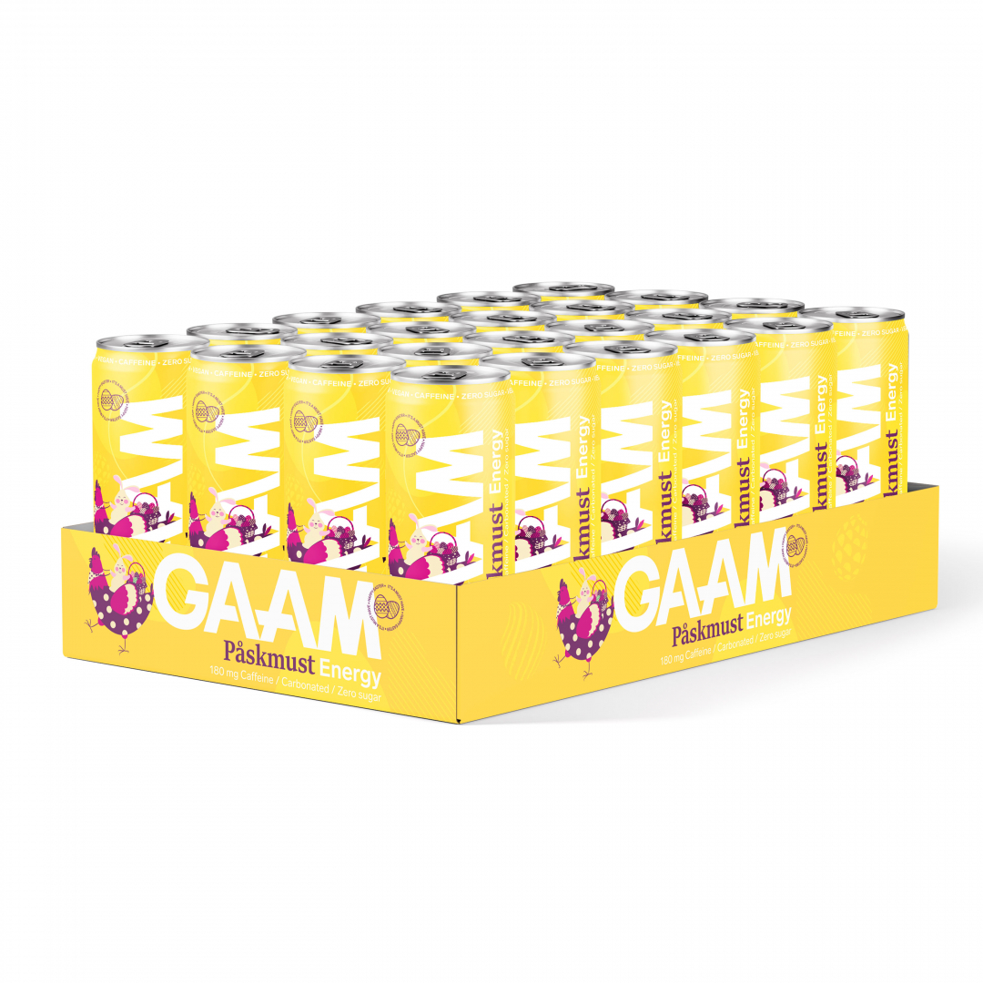 24 x GAAM Energy 330 ml Påskmust