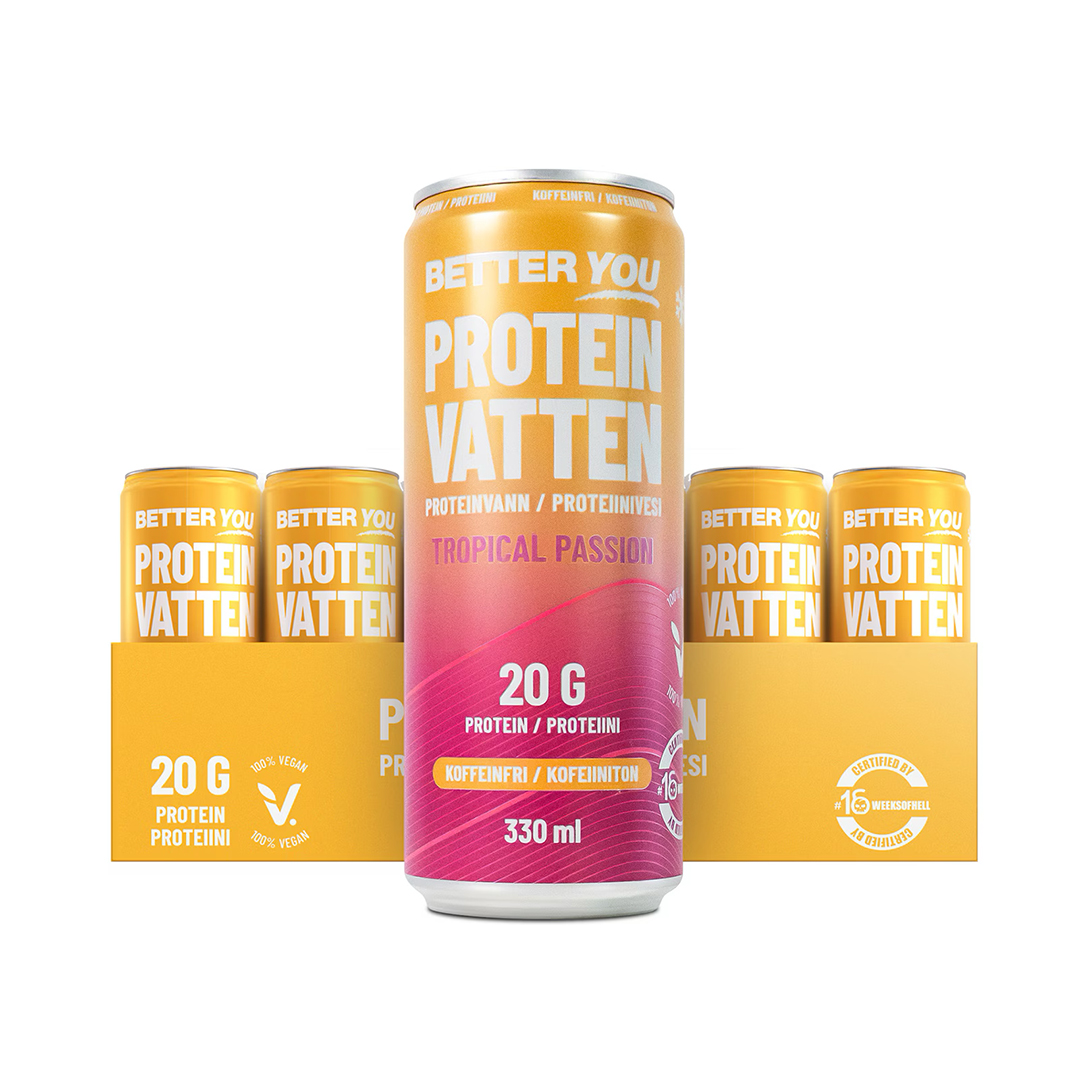 24 x Better You Proteinvatten 330 ml Tropical Passion