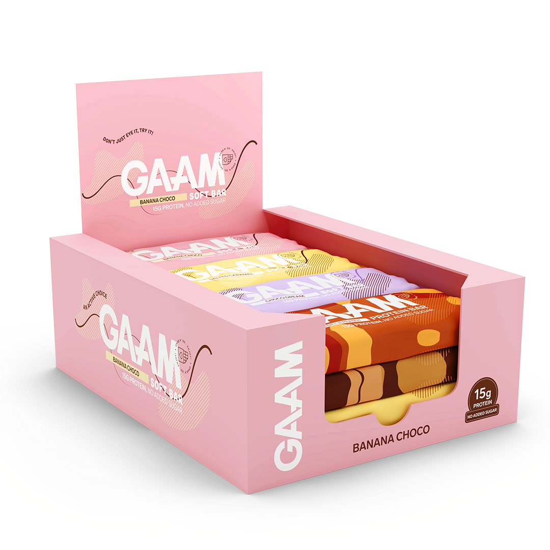 12 x GAAM Protein bar & Soft bar 45 g Mixlåda