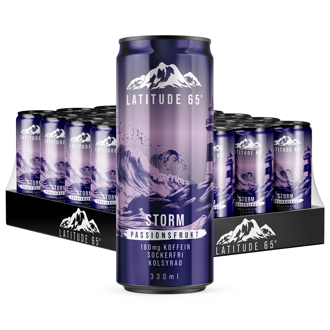 24 x Latitude 65 330 ml Storm - Passionsfrukt