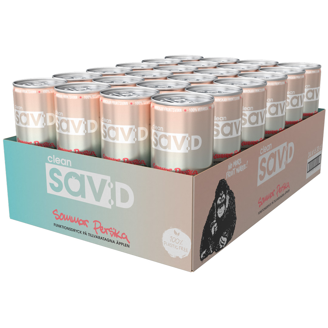 24 x Clean sav:D 330 ml Sommar Persika - Limited edition
