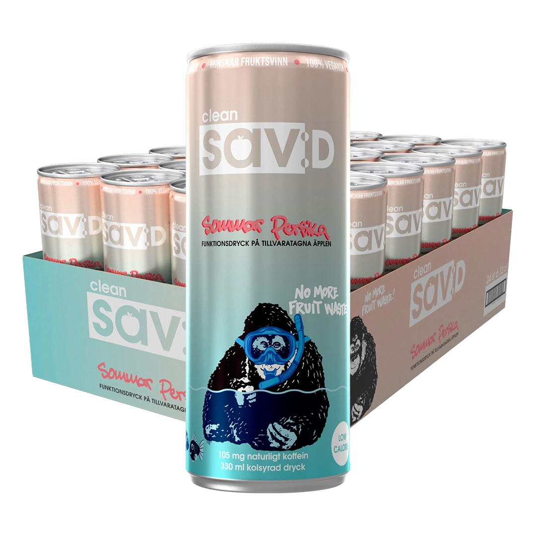 24 x Clean sav:D 330 ml Sommar Persika - Limited edition