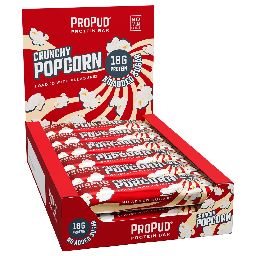 12 x NJIE ProPud Proteinbar 55 g Crunchy Popcorn