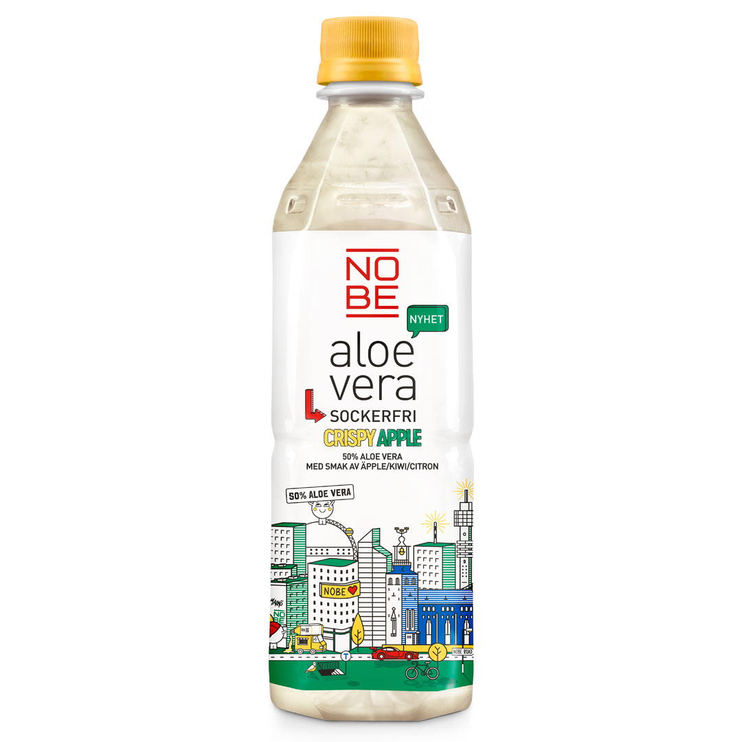 20 x NOBE Aloe Vera 500 ml Crispy Apple (Sockerfri)