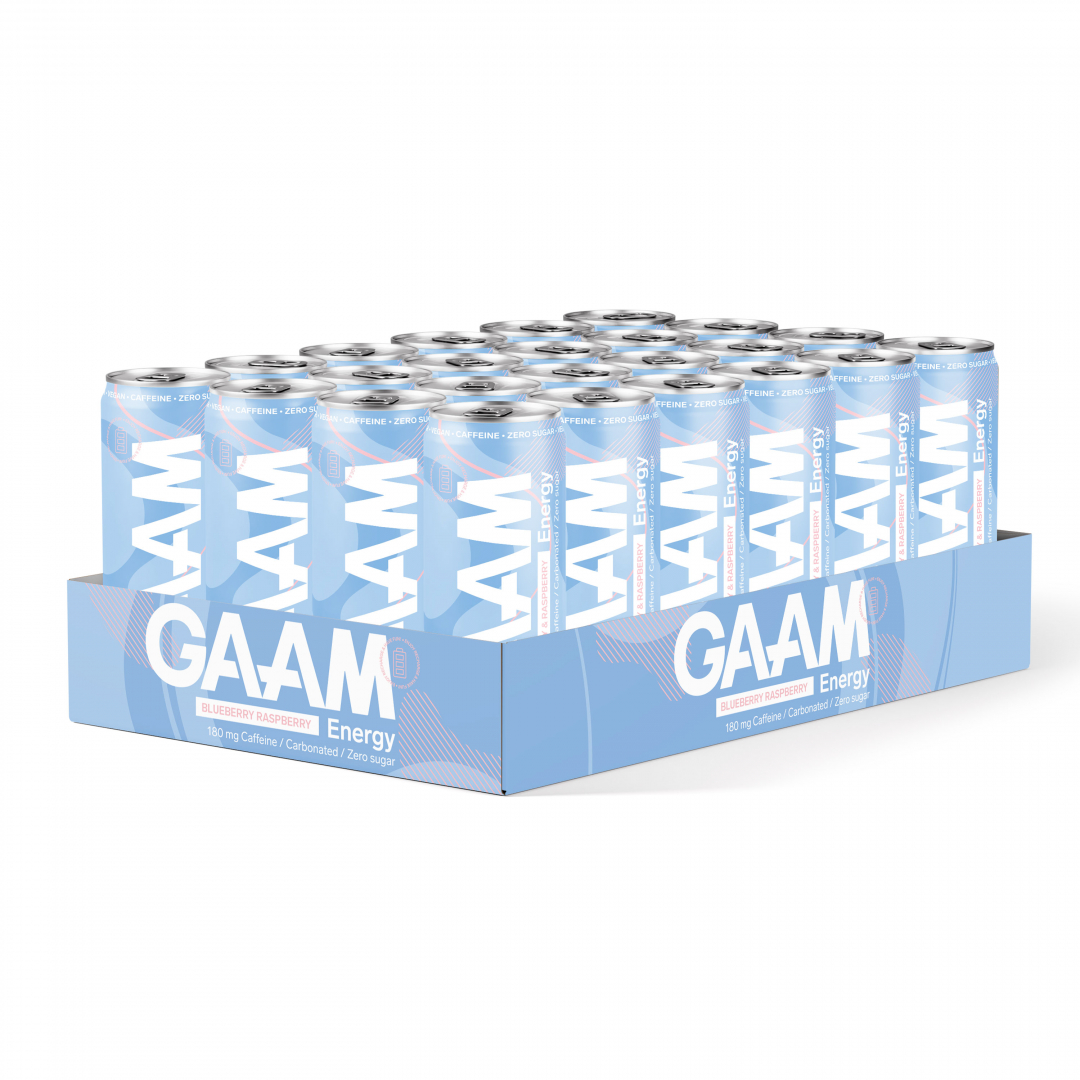 24 x GAAM Energy 330 ml Blueberry & Raspberry