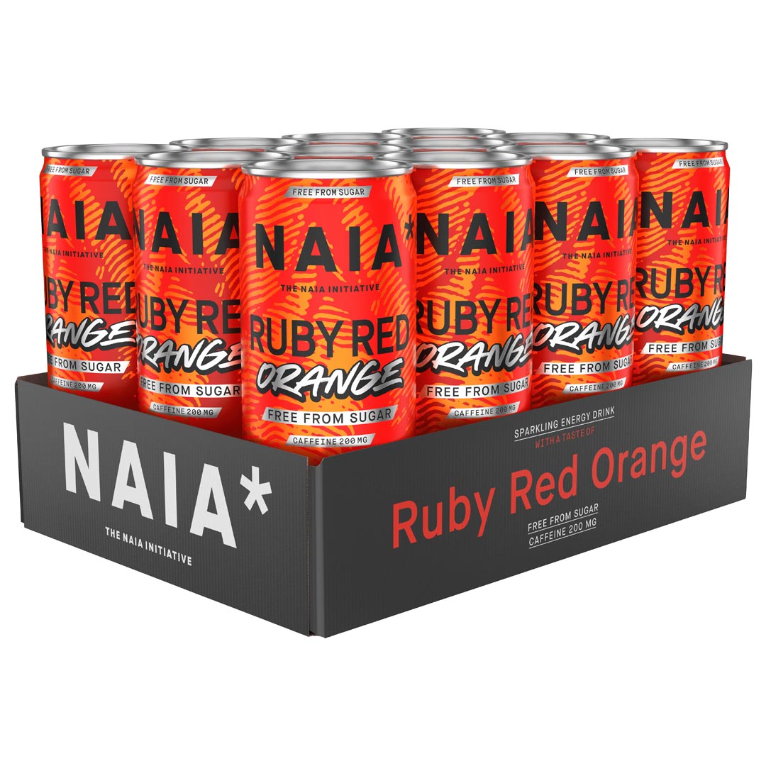 12 x NAIA* Energy Drink 330 ml Ruby Red Orange​​