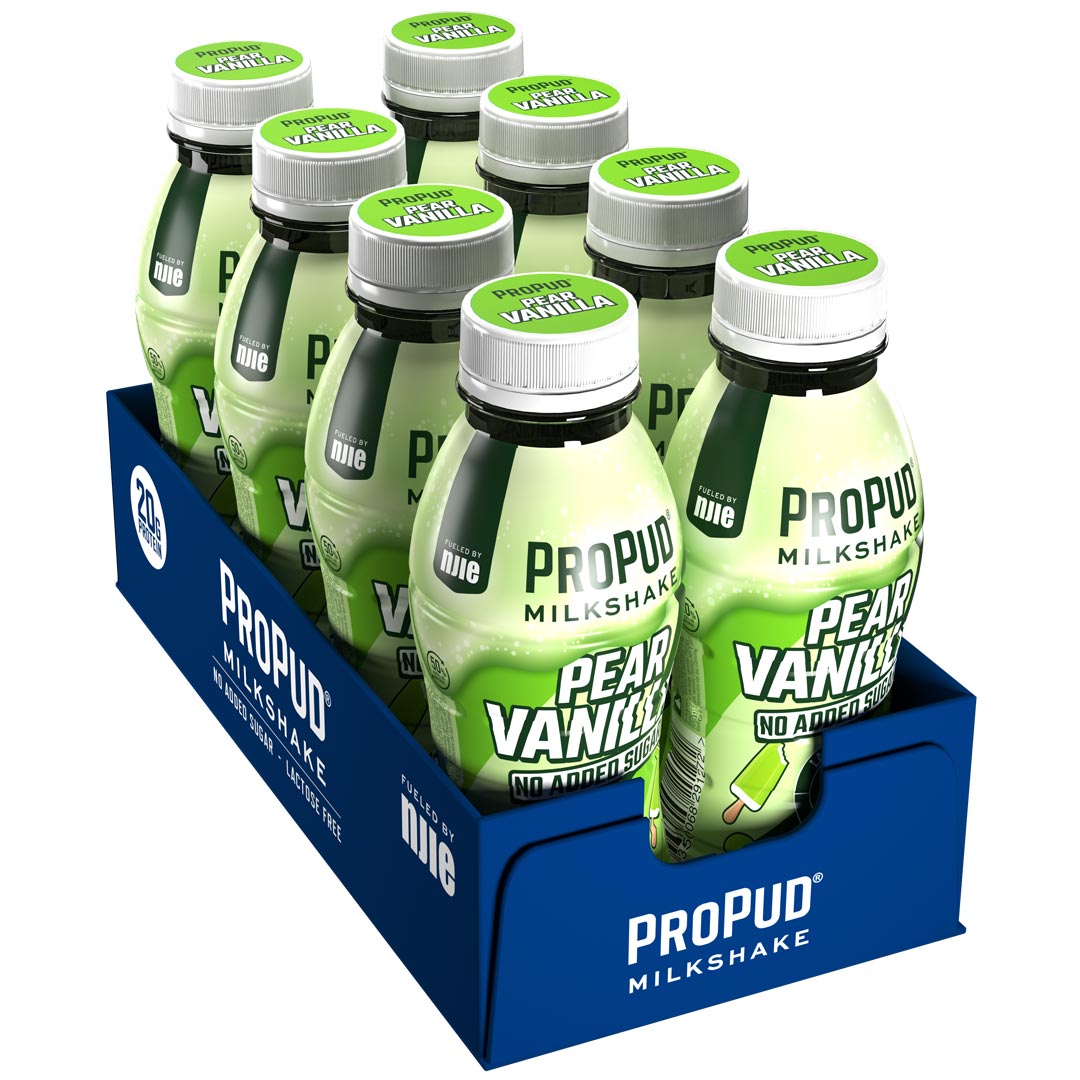 8 x NJIE ProPud Protein Milkshake 330 ml Pear Vanilla